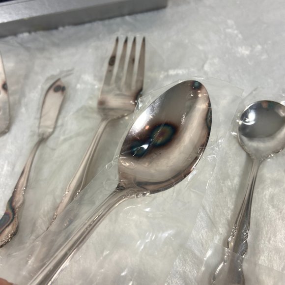 6 Pc Towle Stainless Steel Baroness Hostess Serving Set plus 1 odd Silver Plated - Picture 5 of 7